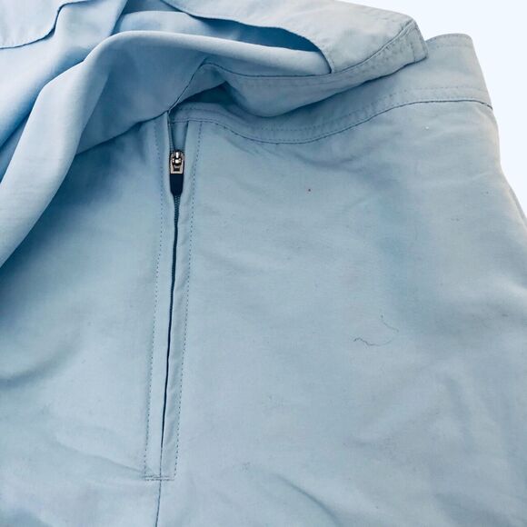 LL Bean Skort Blue Mini Skirt Short Nylon Zip Fly Skirt - Picture 7 of 8